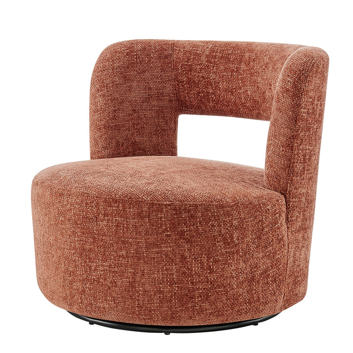Jazzlyn Chenille Swivel Accent Chair - Grenada Terracotta
