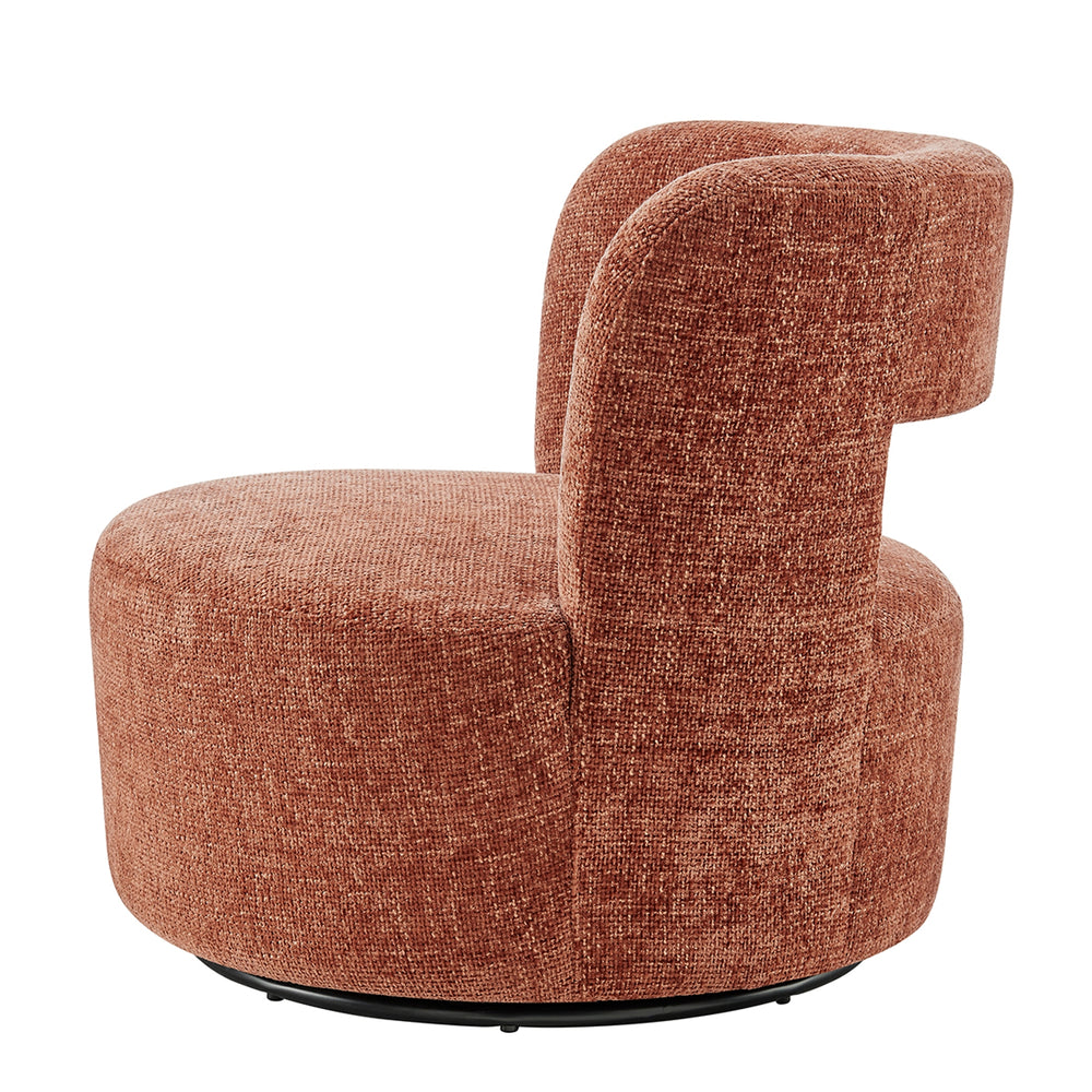 Jazzlyn Chenille Swivel Accent Chair - Grenada Terracotta - view 6