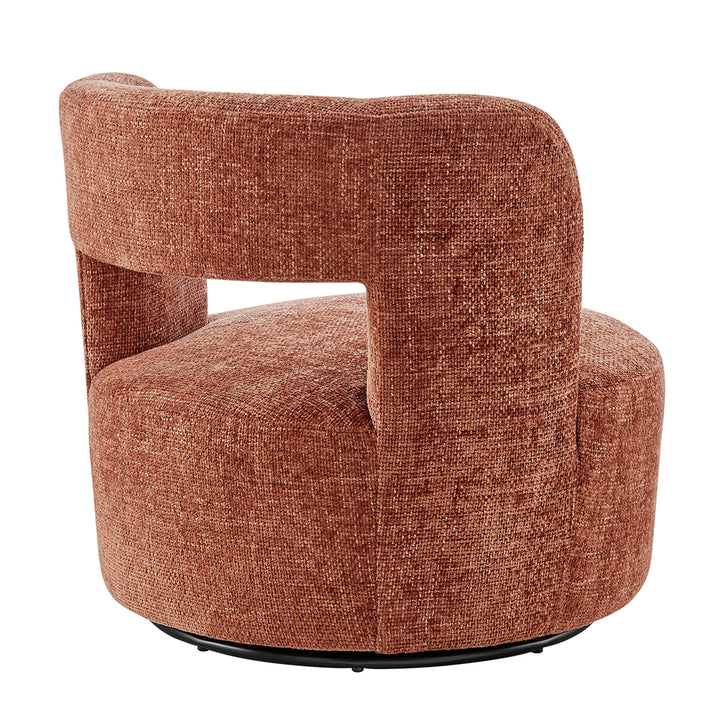 Jazzlyn Chenille Swivel Accent Chair - Grenada Terracotta - view 8
