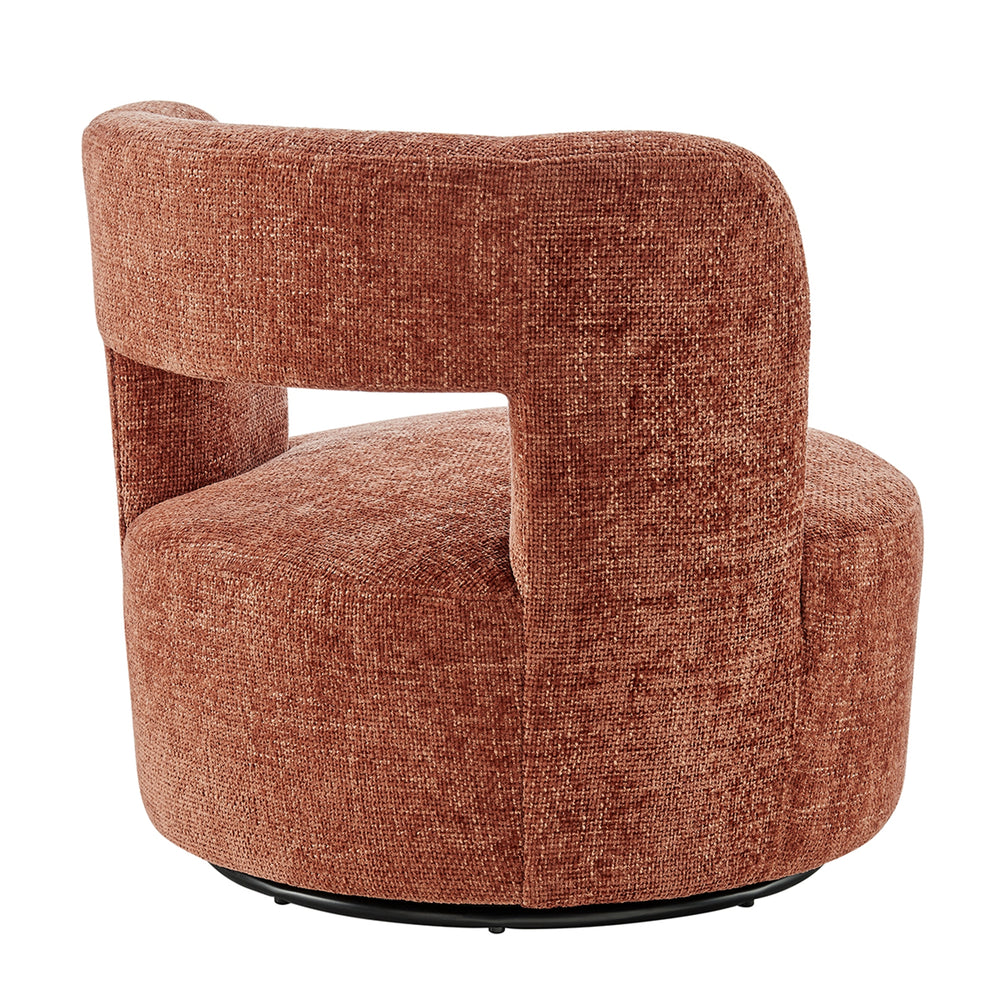 Jazzlyn Chenille Swivel Accent Chair - Grenada Terracotta - view 8