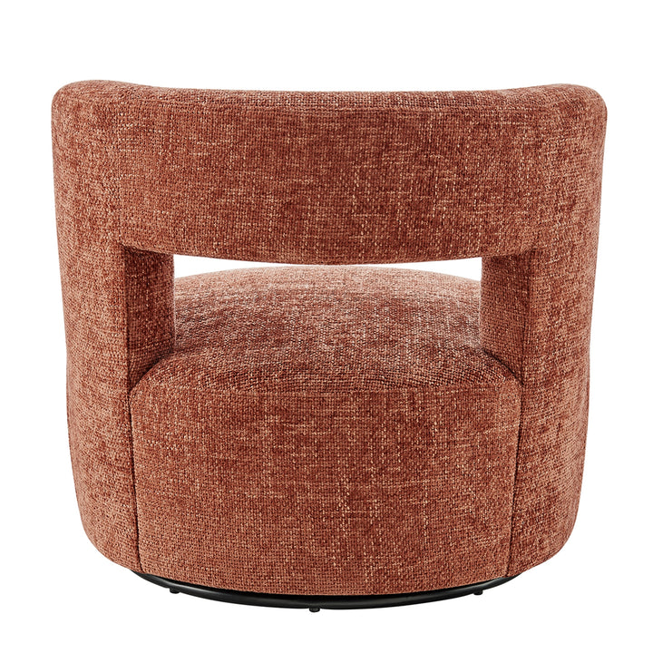 Jazzlyn Chenille Swivel Accent Chair - Grenada Terracotta - view 7