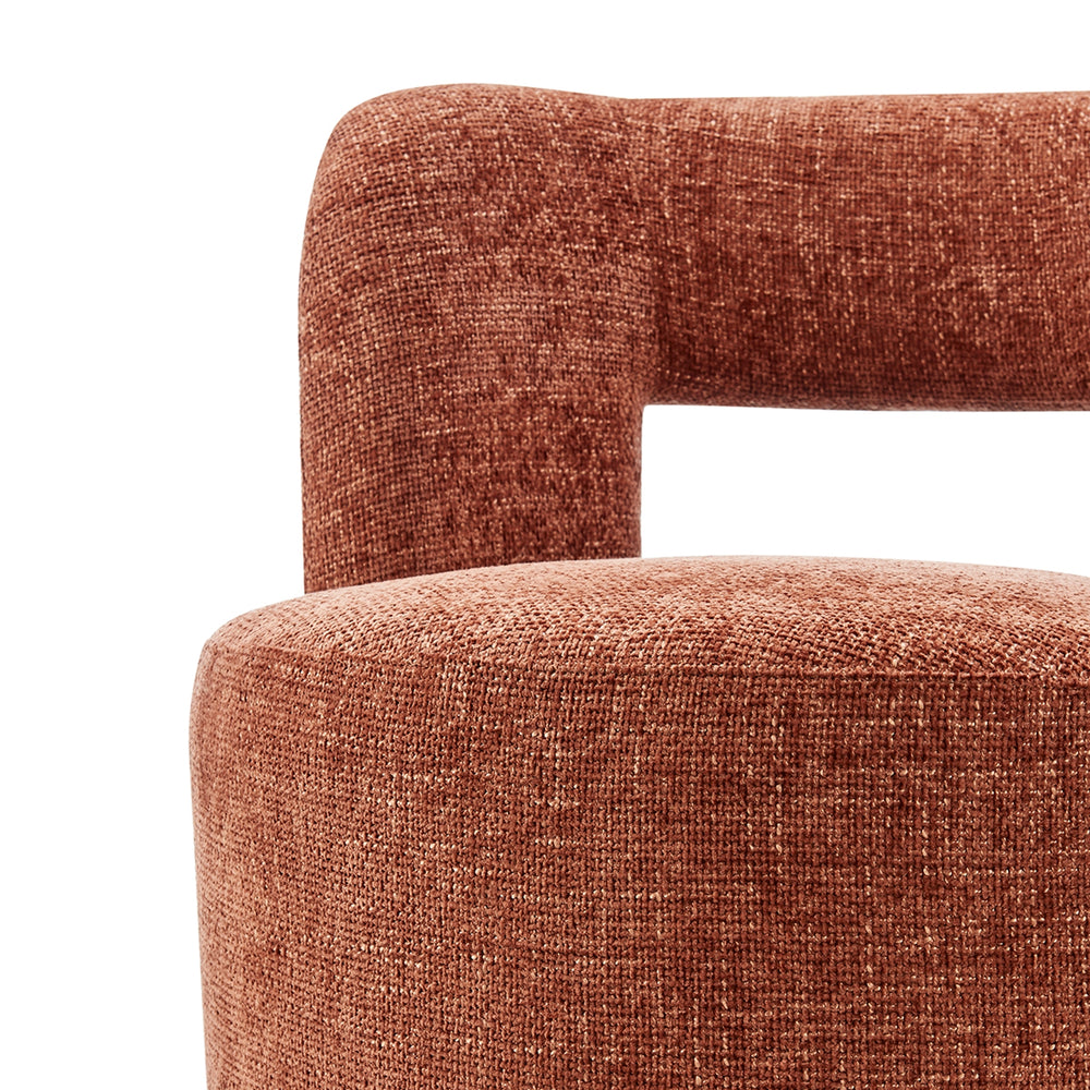 Jazzlyn Chenille Swivel Accent Chair - Grenada Terracotta - view 10