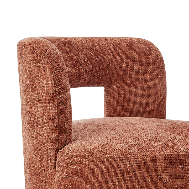 Jazzlyn Chenille Swivel Accent Chair - Grenada Terracotta - view 11