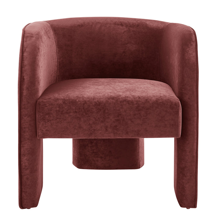 Matteo Velvet Accent Arm Chair - Dainty Maroon - view 5