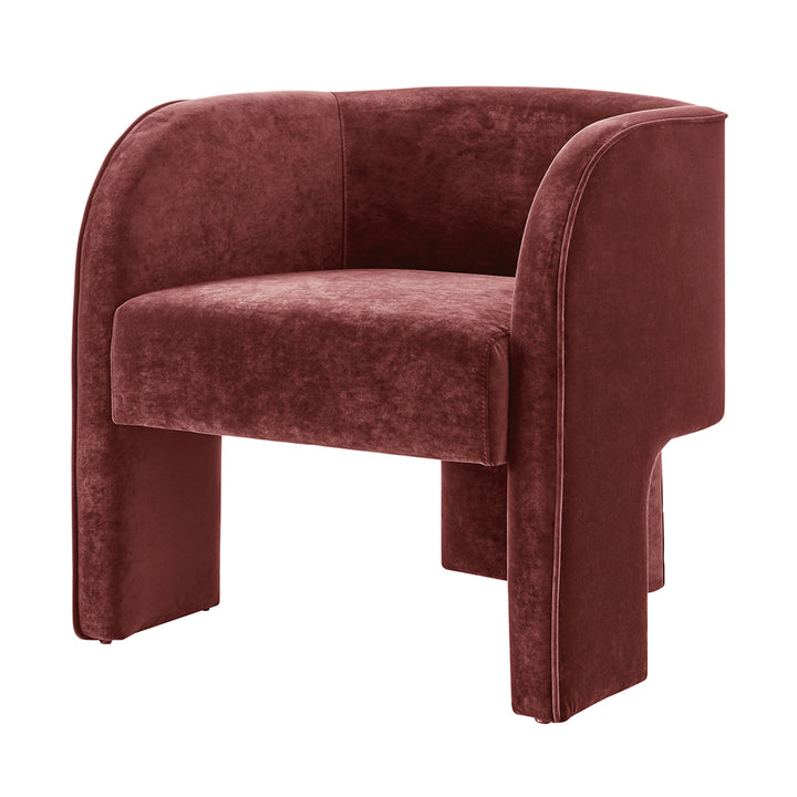 Matteo Velvet Accent Arm Chair - Dainty Maroon