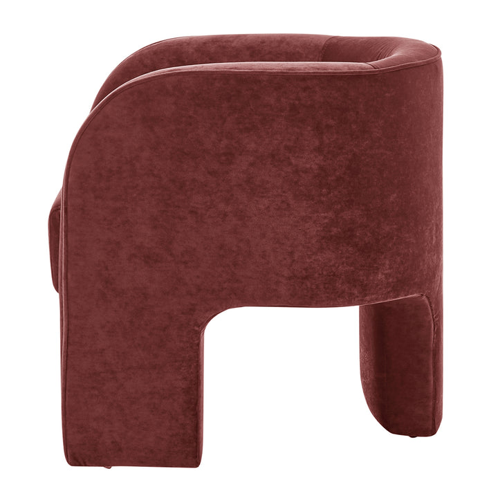 Matteo Velvet Accent Arm Chair - Dainty Maroon - view 6
