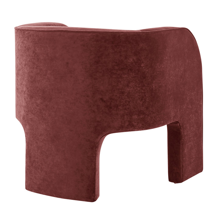 Matteo Velvet Accent Arm Chair - Dainty Maroon - view 8