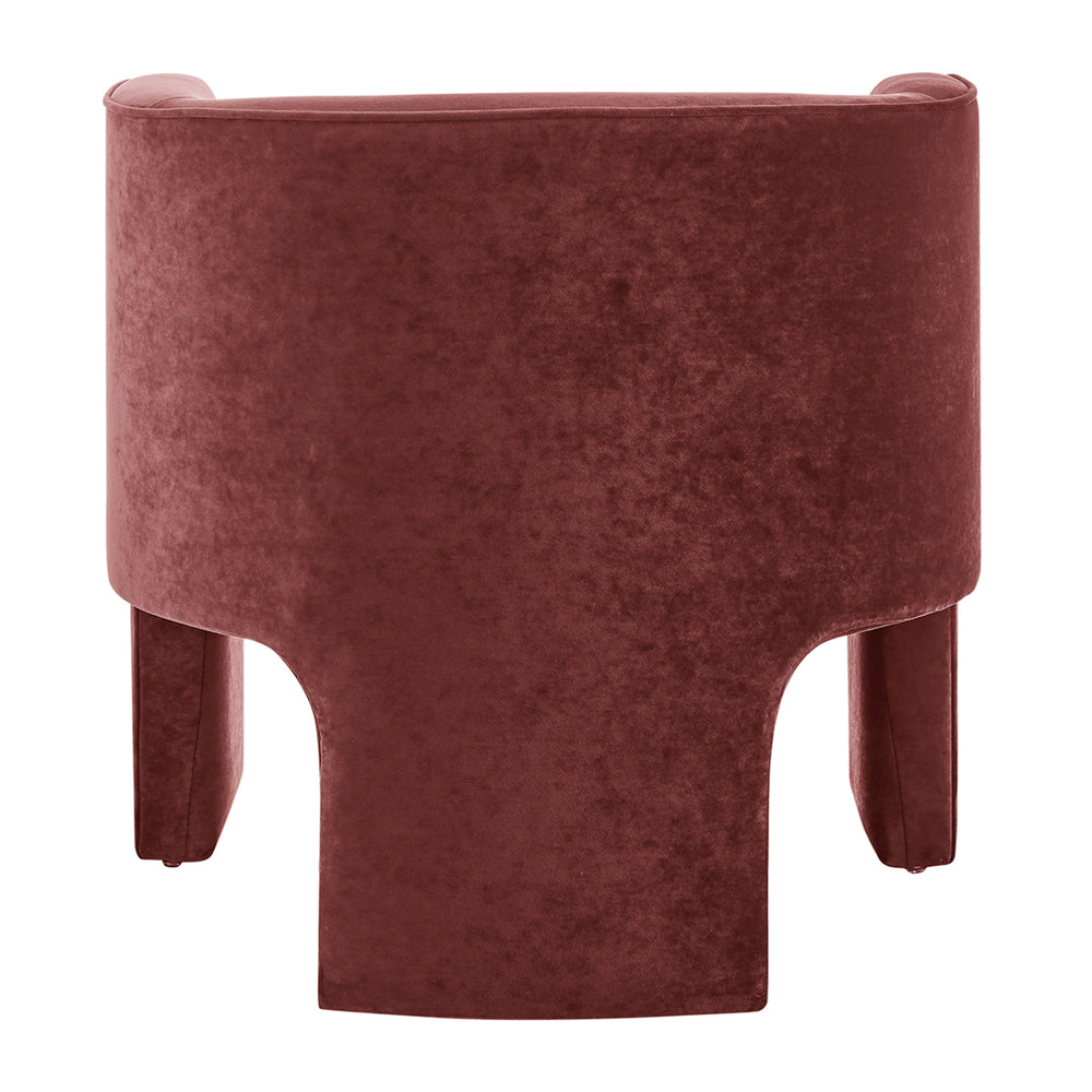 Matteo Velvet Accent Arm Chair - Dainty Maroon - view 7