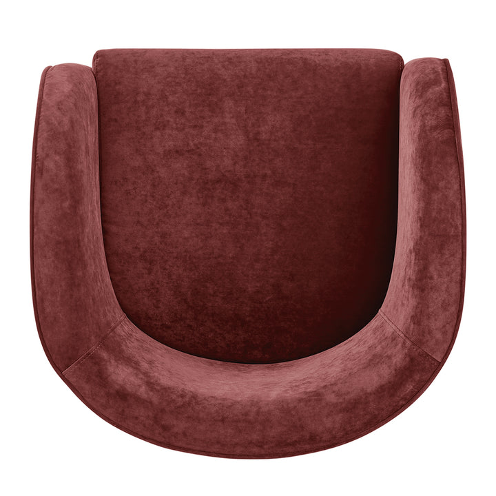 Matteo Velvet Accent Arm Chair - Dainty Maroon - view 9