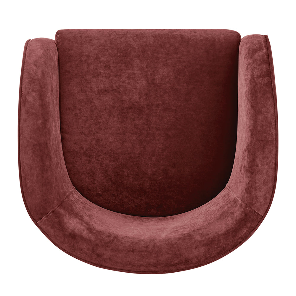 Matteo Velvet Accent Arm Chair - Dainty Maroon - view 9