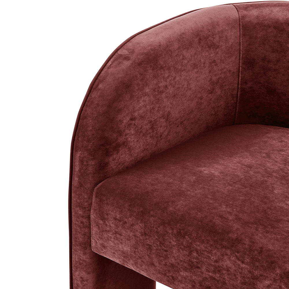 Matteo Velvet Accent Arm Chair - Dainty Maroon - view 10