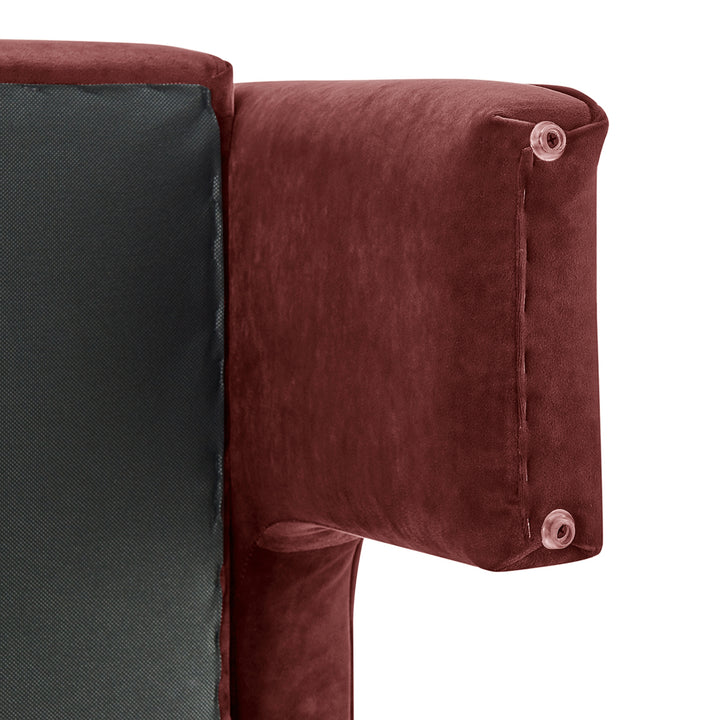 Matteo Velvet Accent Arm Chair - Dainty Maroon - view 13
