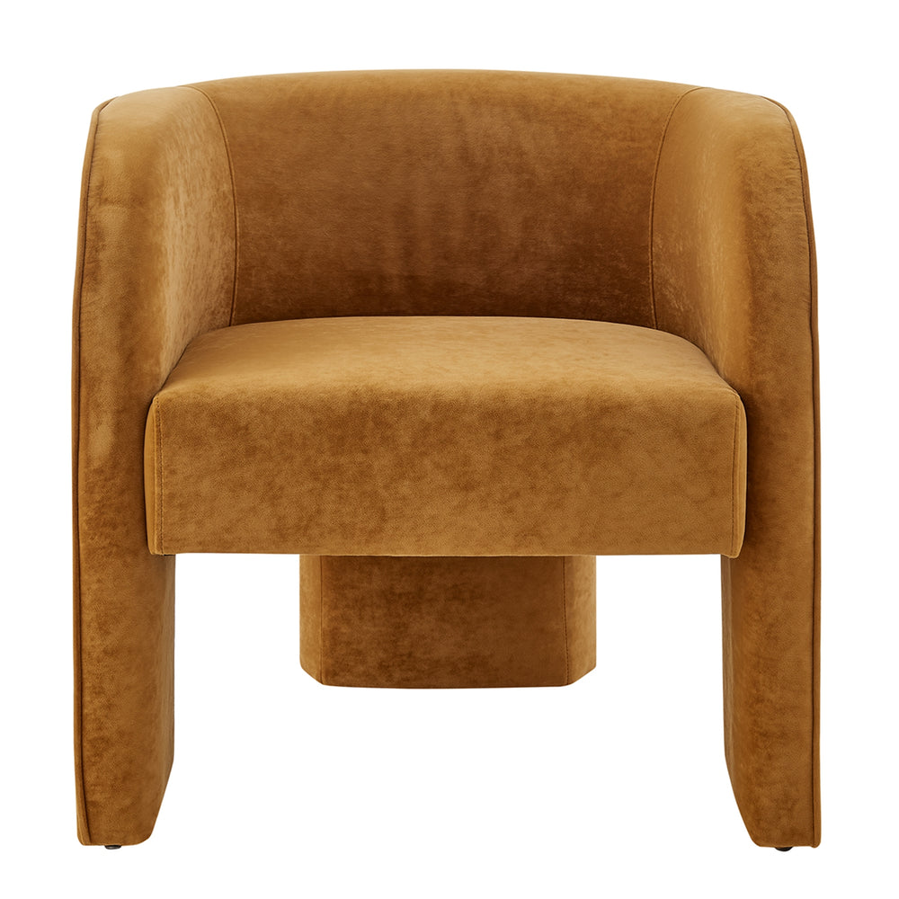 Matteo Velvet Accent Arm Chair - Dainty Caramel - view 5