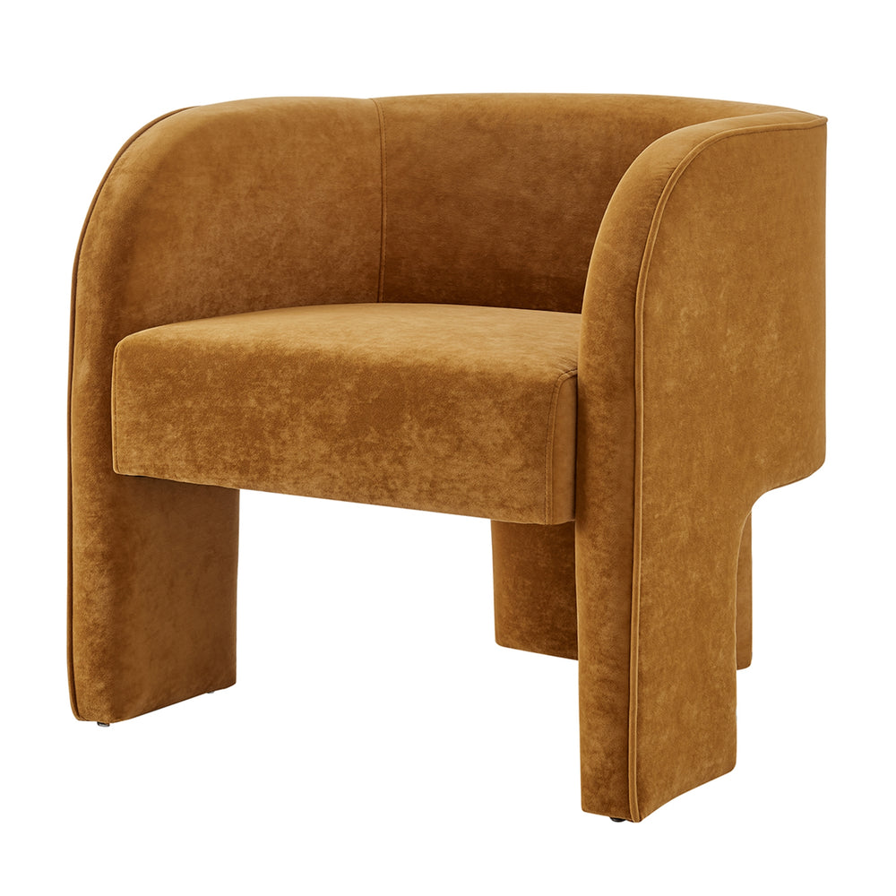 Matteo Velvet Accent Arm Chair - Dainty Caramel