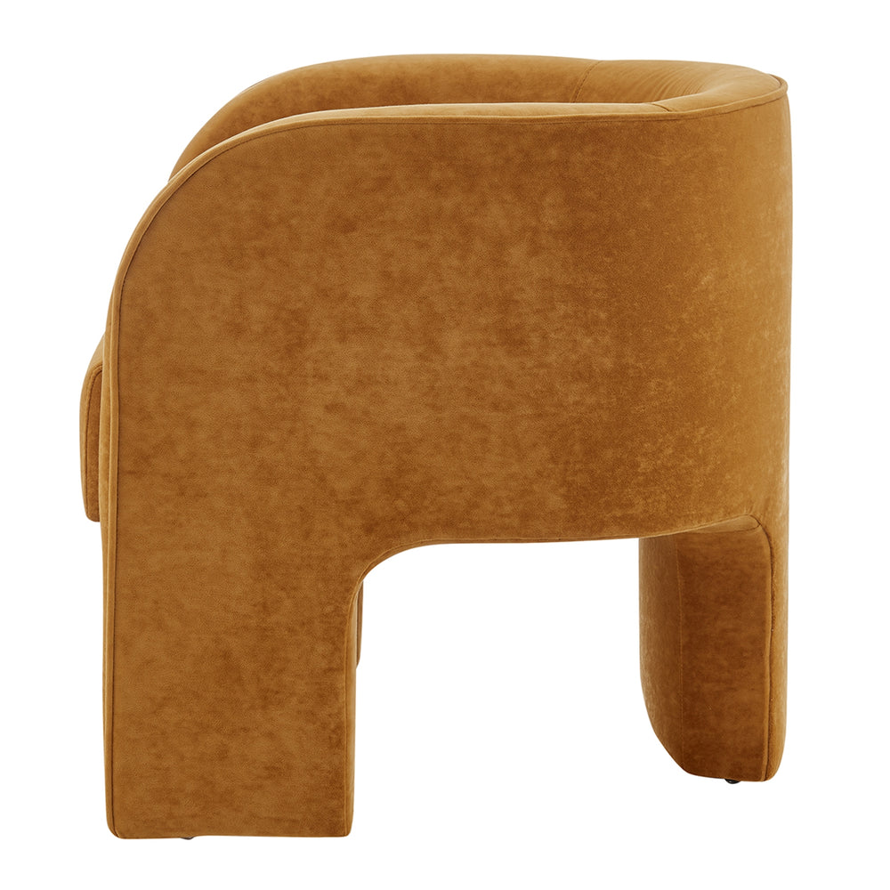 Matteo Velvet Accent Arm Chair - Dainty Caramel - view 6