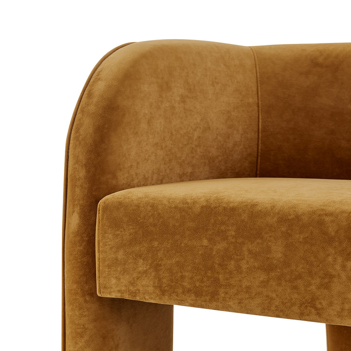 Matteo Velvet Accent Arm Chair - Dainty Caramel - view 11