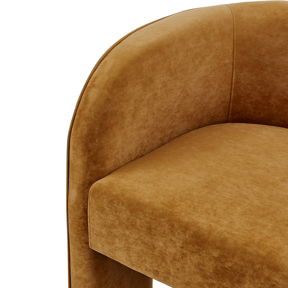 Matteo Velvet Accent Arm Chair - Dainty Caramel - view 10