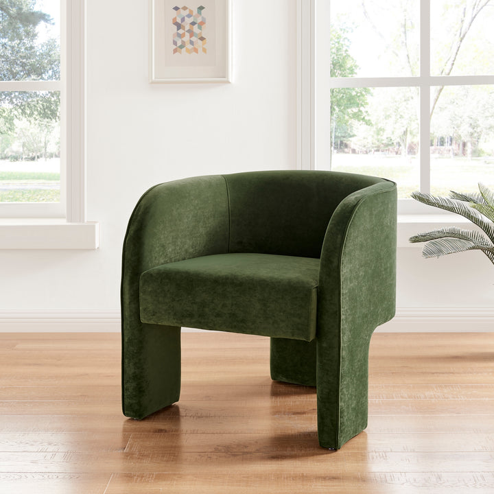 Matteo Velvet Accent Arm Chair - Dainty Green - view 3