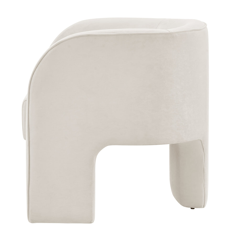 Matteo Velvet Accent Arm Chair - Dainty Cream - view 6