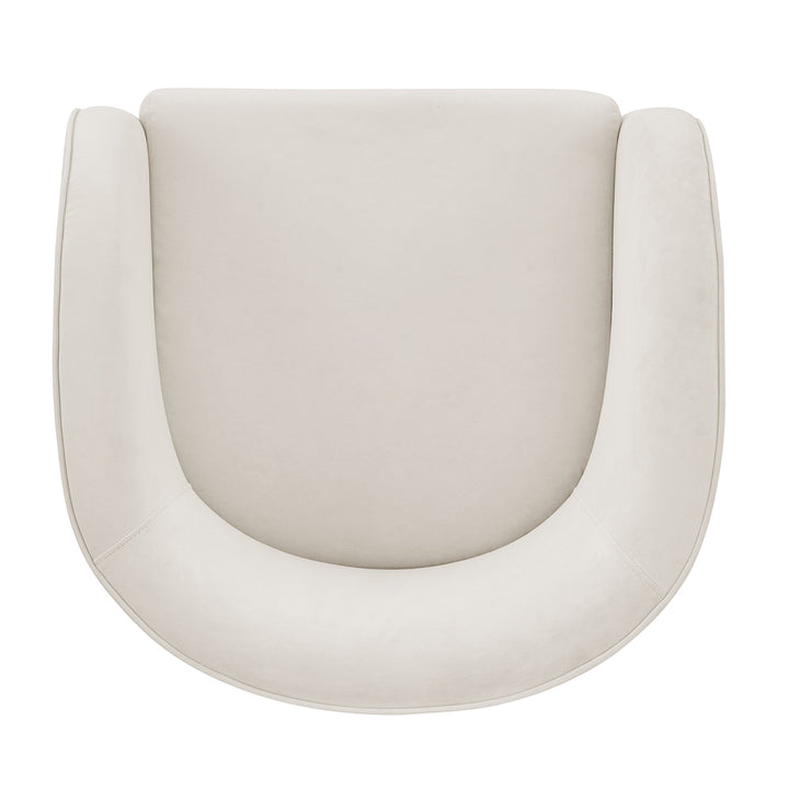 Matteo Velvet Accent Arm Chair - Dainty Cream - view 9