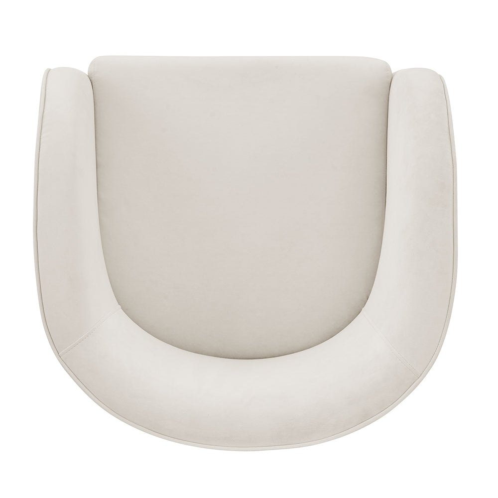 Matteo Velvet Accent Arm Chair - Dainty Cream - view 9