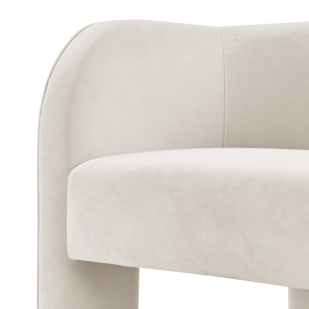 Matteo Velvet Accent Arm Chair - Dainty Cream - view 11