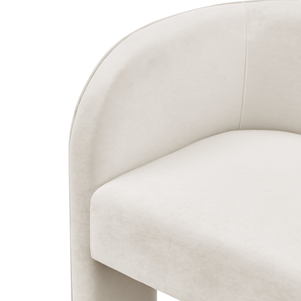 Matteo Velvet Accent Arm Chair - Dainty Cream - view 10