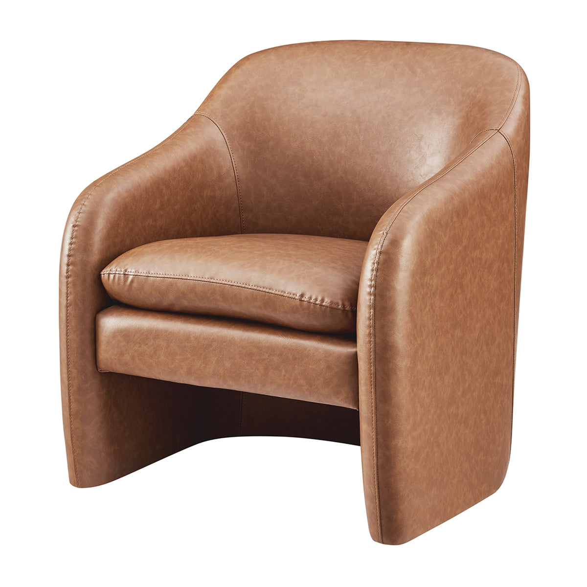 Zella Faux Leather Accent Arm Chair - Vintage Cider