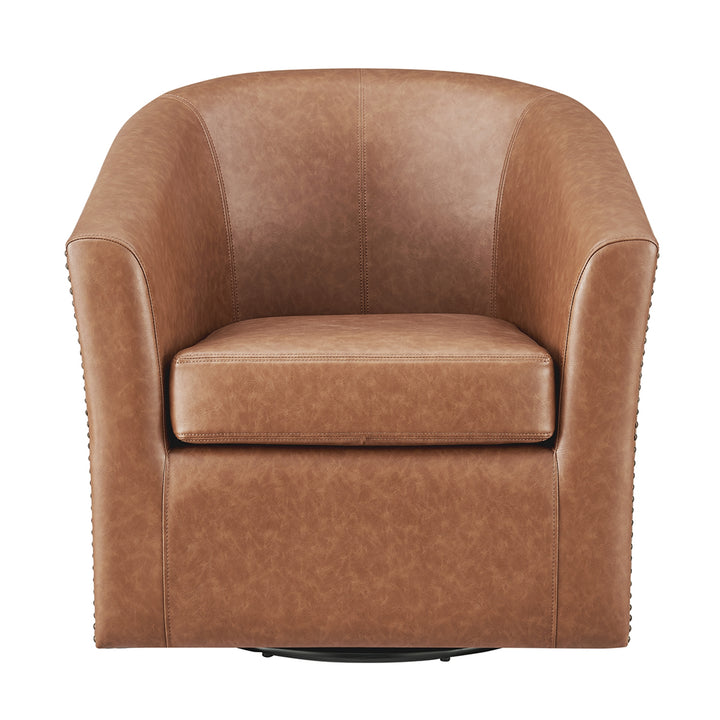 Ernest Faux Leather Swivel Accent Arm Chair - Vintage Cider - view 4