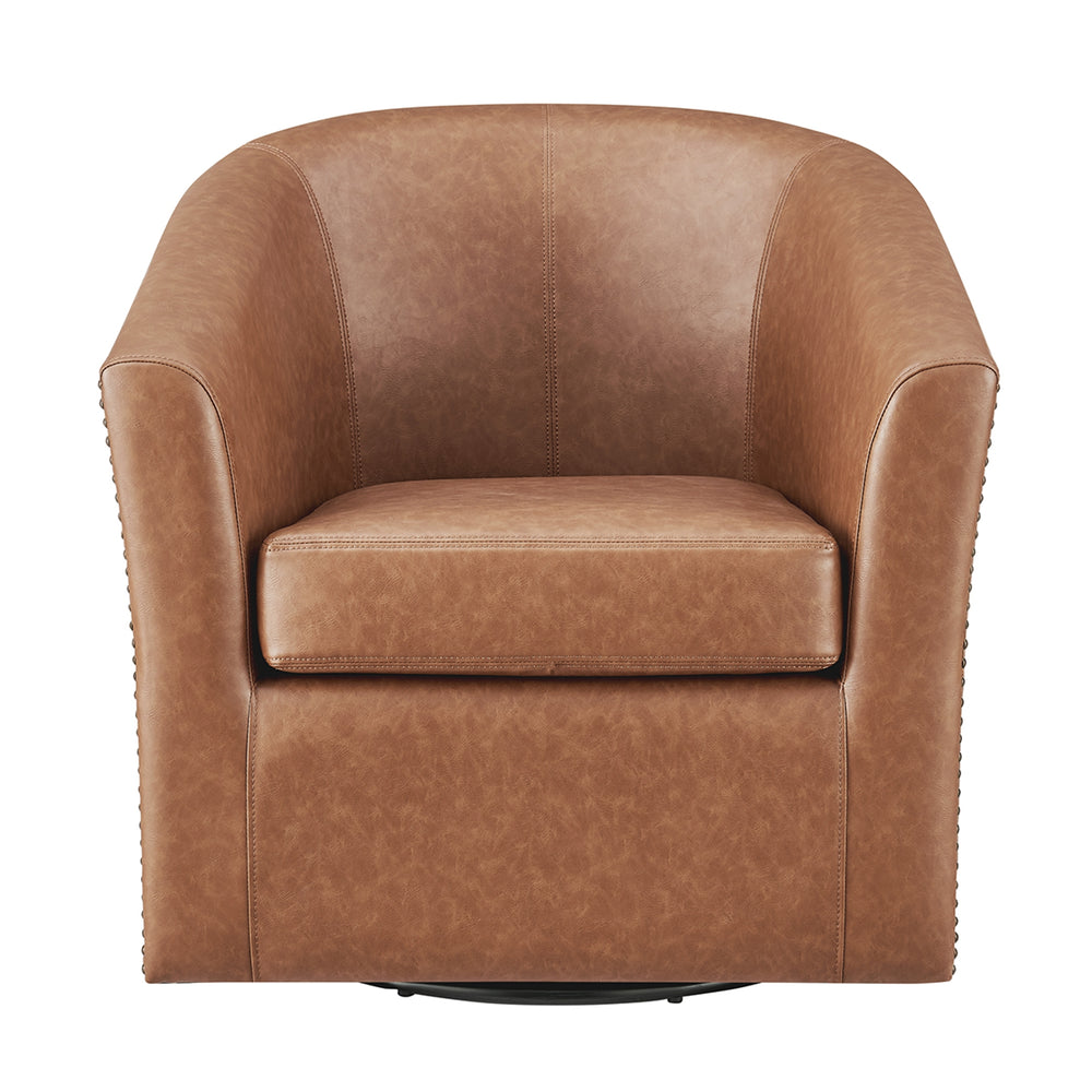 Ernest Faux Leather Swivel Accent Arm Chair - Vintage Cider - view 4