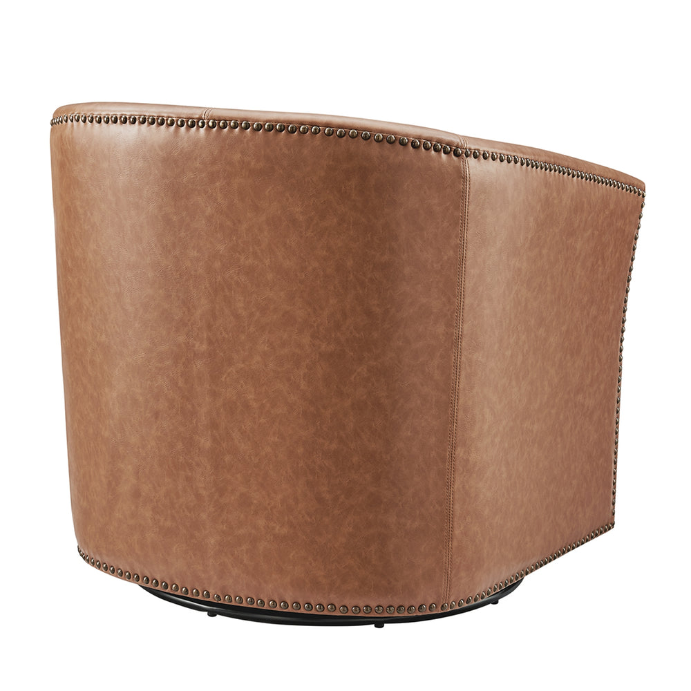 Ernest Faux Leather Swivel Accent Arm Chair - Vintage Cider - view 7