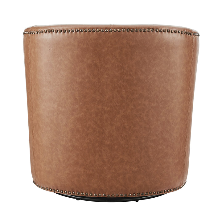 Ernest Faux Leather Swivel Accent Arm Chair - Vintage Cider - view 6
