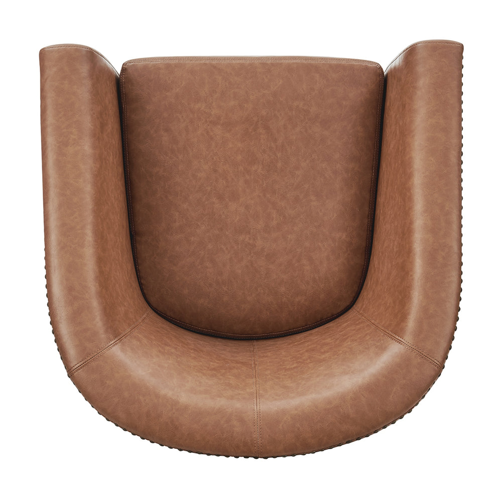 Ernest Faux Leather Swivel Accent Arm Chair - Vintage Cider - view 8