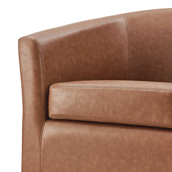 Ernest Faux Leather Swivel Accent Arm Chair - Vintage Cider - view 10