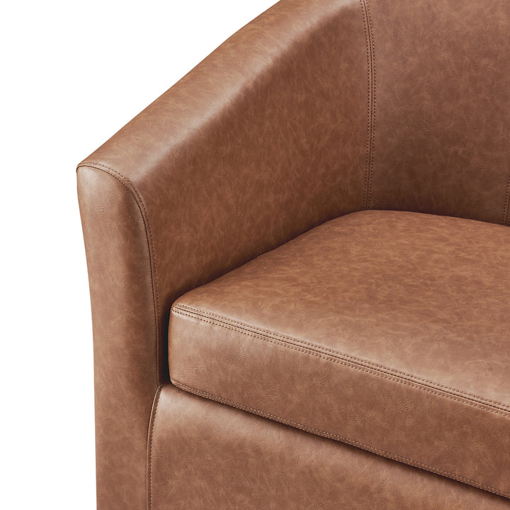 Ernest Faux Leather Swivel Accent Arm Chair - Vintage Cider - view 9