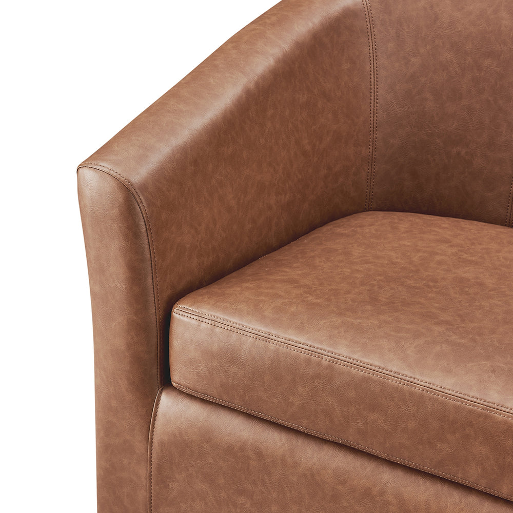 Ernest Faux Leather Swivel Accent Arm Chair - Vintage Cider - view 9