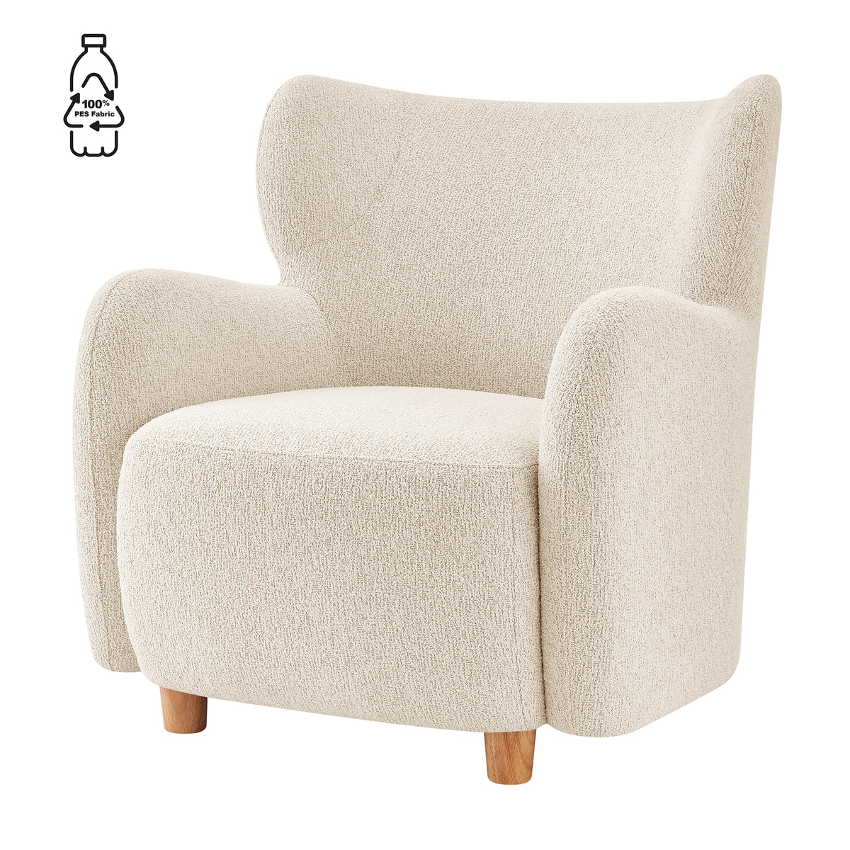 Tiffany Boucle Accent Arm Chair - Palladian Beige