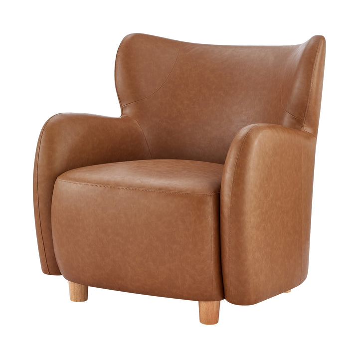 Tiffany Faux Leather Accent Arm Chair - Vintage Cider