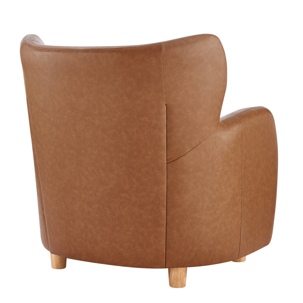 Tiffany Faux Leather Accent Arm Chair - Vintage Cider - view 9