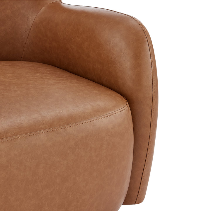 Tiffany Faux Leather Accent Arm Chair - Vintage Cider - view 11