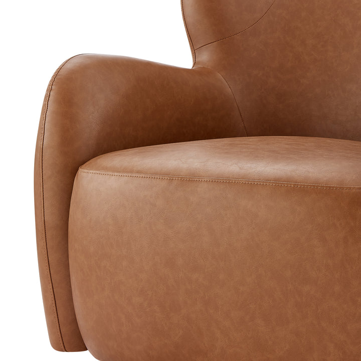 Tiffany Faux Leather Accent Arm Chair - Vintage Cider - view 12