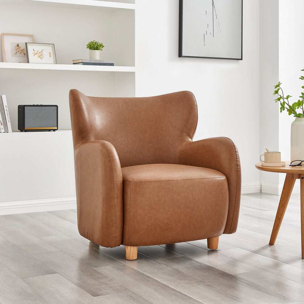 Tiffany Faux Leather Accent Arm Chair - Vintage Cider - view 3