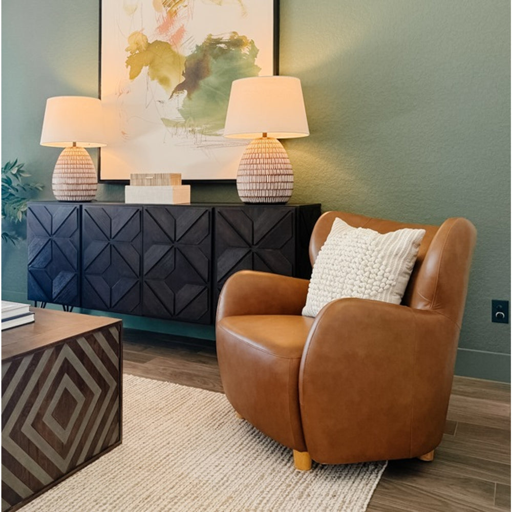 Tiffany Faux Leather Accent Arm Chair - Vintage Cider - view 4