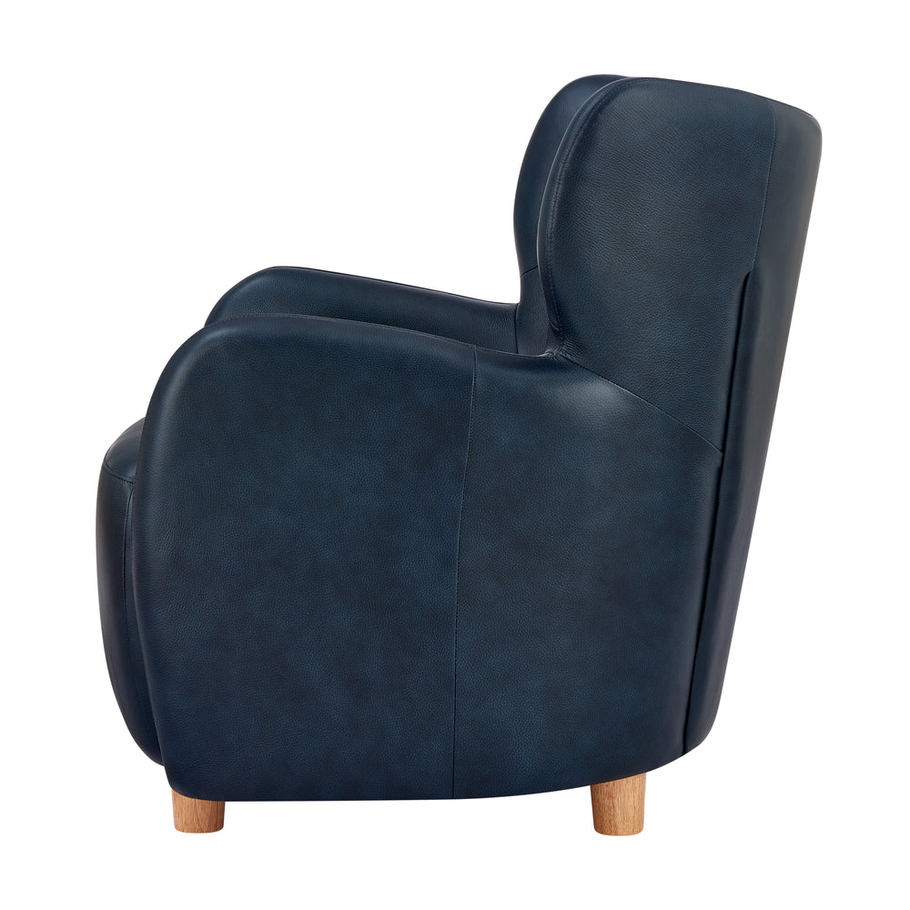 Tiffany Top Grain Leather Accent Arm Chair - Garrett Blue - view 5