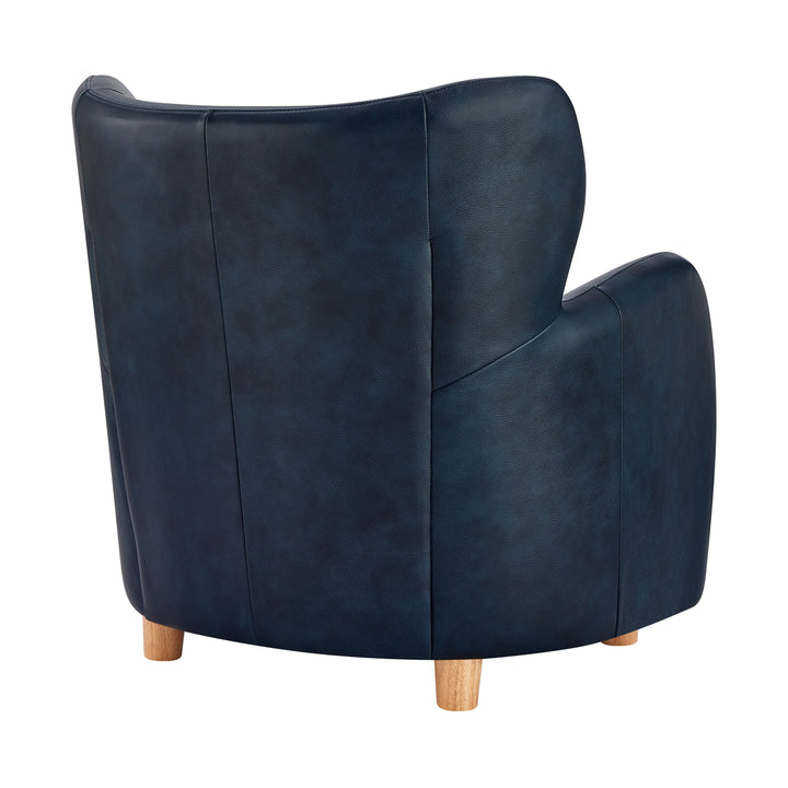 Tiffany Top Grain Leather Accent Arm Chair - Garrett Blue - view 7