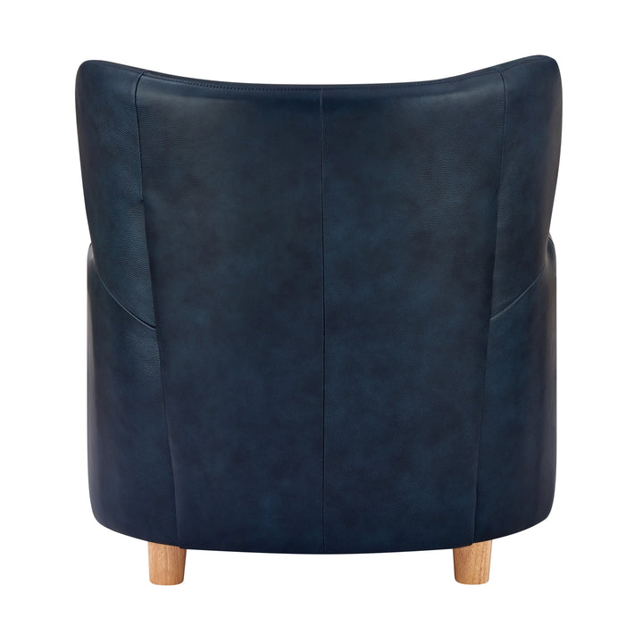 Tiffany Top Grain Leather Accent Arm Chair - Garrett Blue - view 6