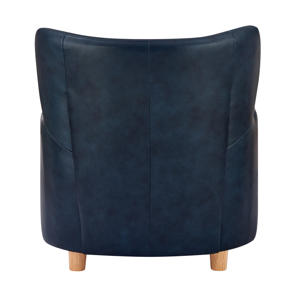 Tiffany Top Grain Leather Accent Arm Chair - Garrett Blue - view 6