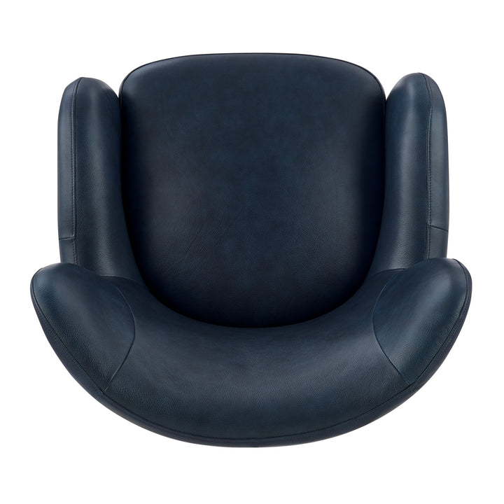 Tiffany Top Grain Leather Accent Arm Chair - Garrett Blue - view 8