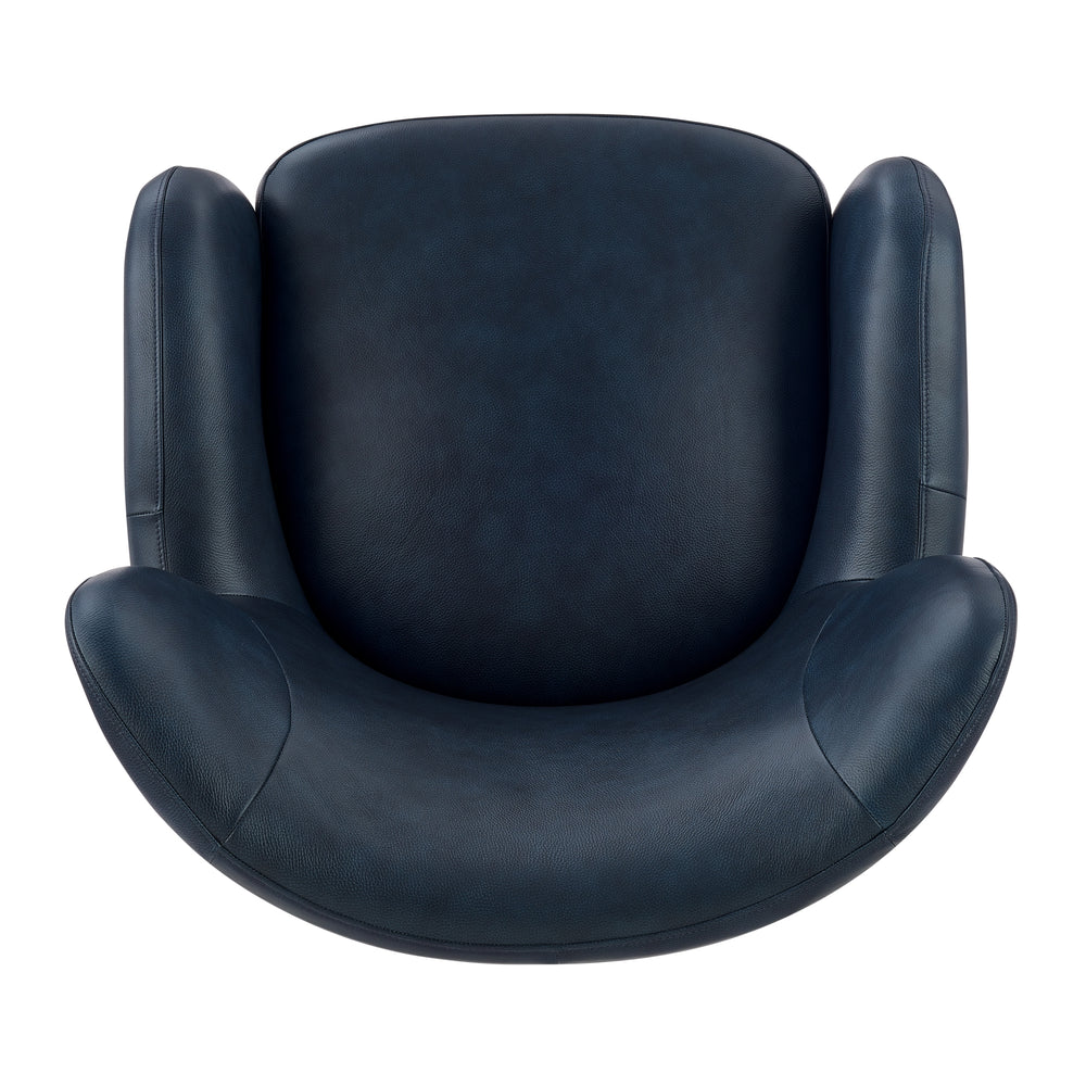 Tiffany Top Grain Leather Accent Arm Chair - Garrett Blue - view 8