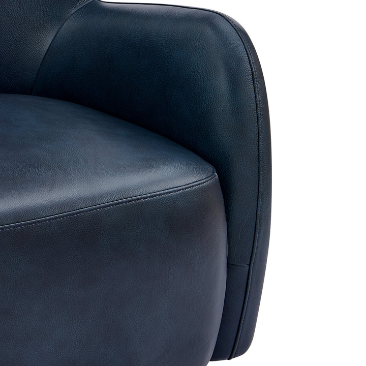 Tiffany Top Grain Leather Accent Arm Chair - Garrett Blue - view 10